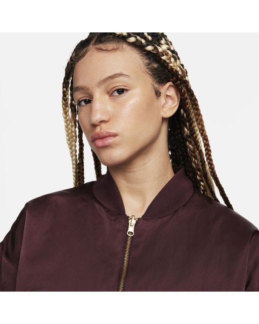 Nike Sportswear Essential Se Loose Reversible Varsity Bomber Jacket in