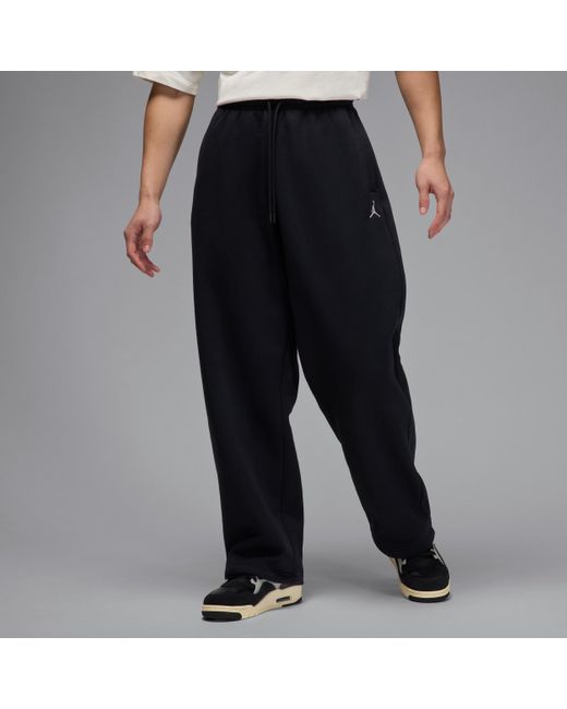 Nike Brooklyn Fleece Oversized Broek Met Open Zoom Voor in het Black voor heren