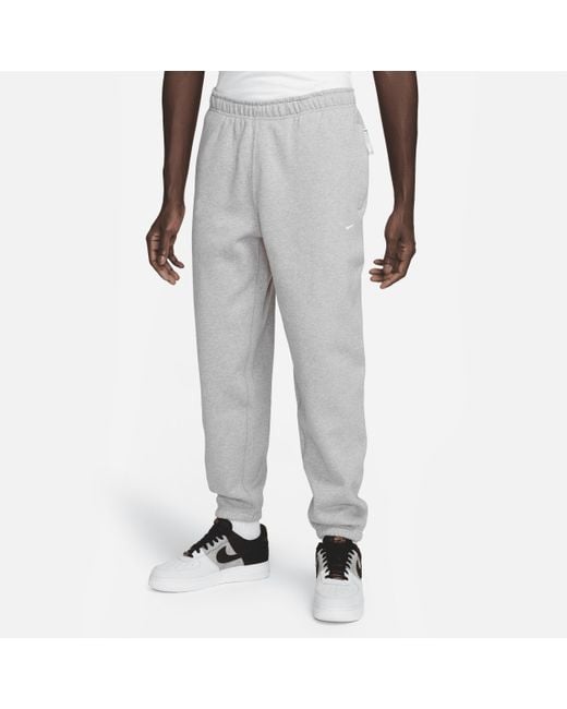 Nike Solo Swoosh Fleece Pants in Grey for Men Lyst UK