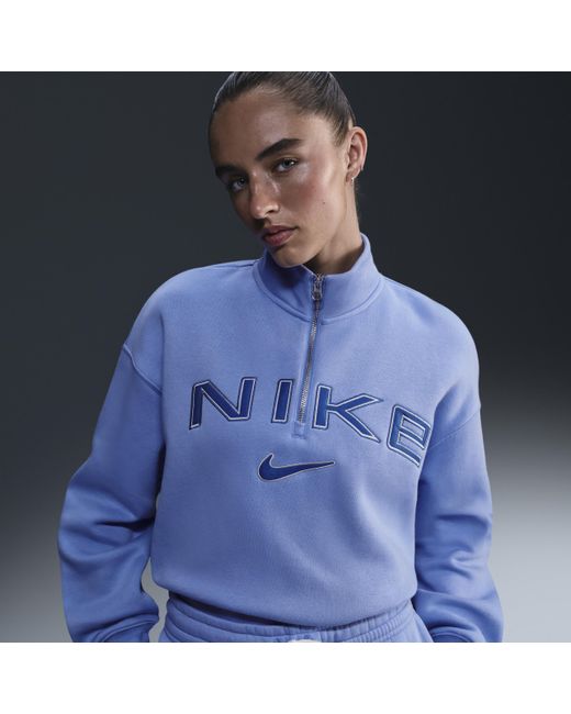 Nike Sportswear Phoenix Fleece Oversized 1/4-Zip Logo Top in
