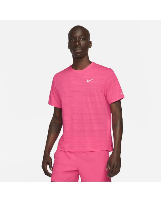 Nike Dri-fit Miler Running Top Pink for Men | Lyst Australia
