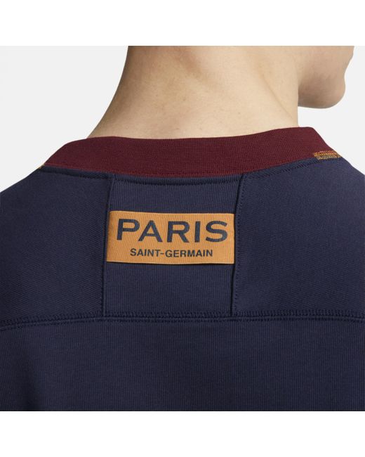 Nike Blue Paris Saint-germain Travel Short-sleeve Football Top Cotton for men