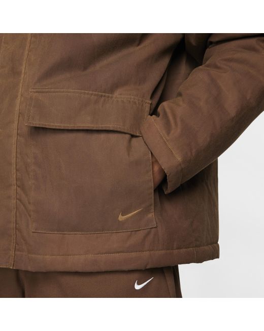 Nike Brown Life Waxed Canvas Work Jacket Polyester for men