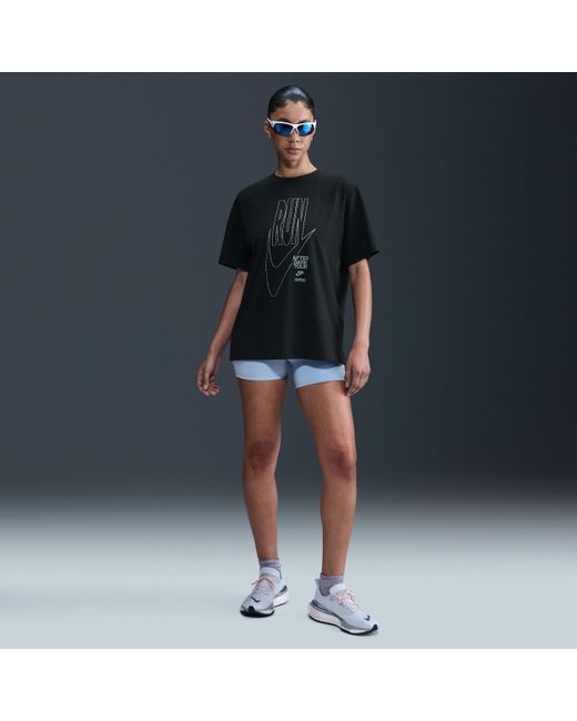 Nike Blue After Dark Tour Oversized Short-Sleeve Graphic T-Shirt