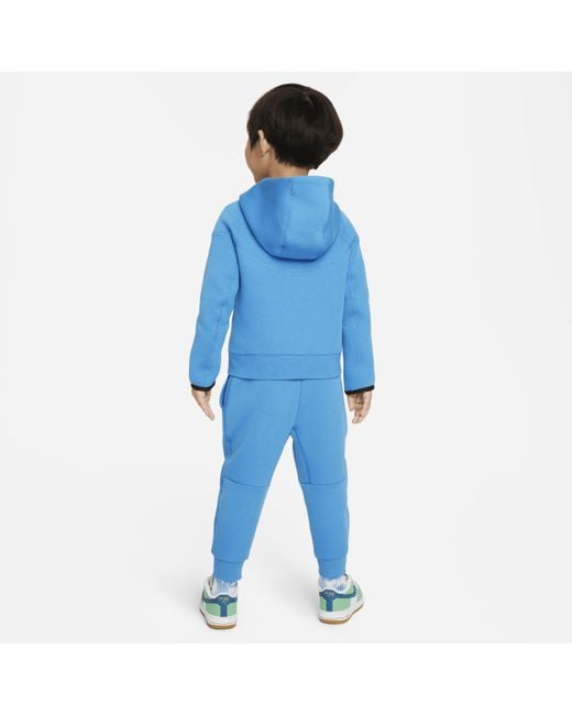 Nike Blue Sportswear Tech Fleece Full-zip Set Toddler 2-piece Hoodie Set Polyester