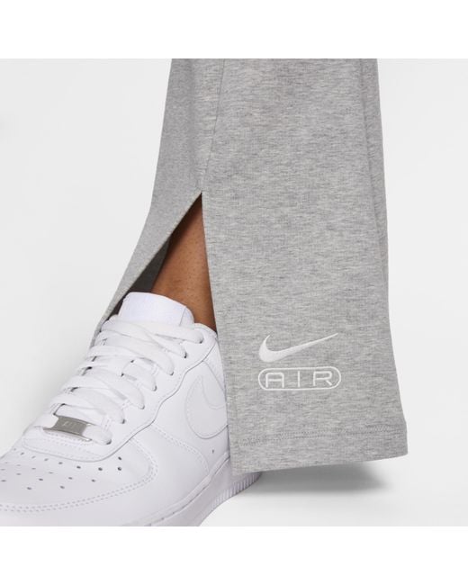 Nike Gray Air High-waisted Full-length Split-hem Leggings