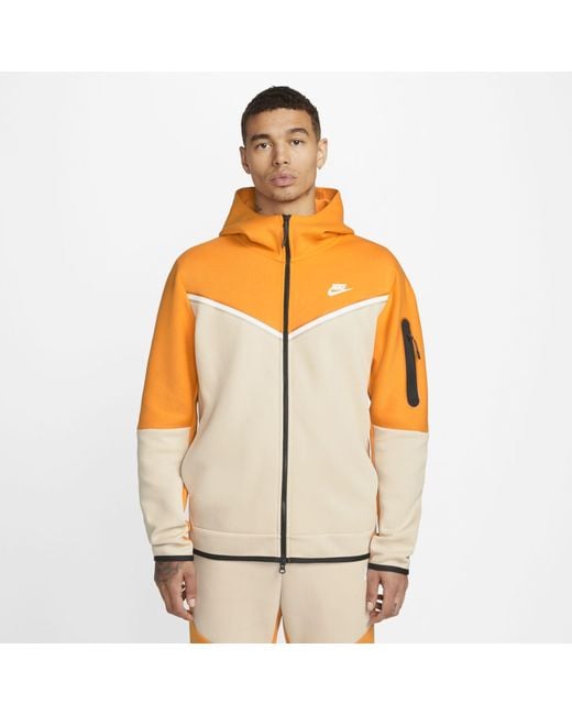 Nike Sportswear Tech Fleece Full-zip Hoodie in Orange for Men | Lyst