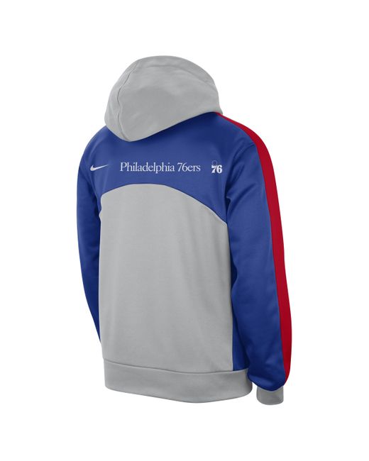 Nike Blue Philadelphia 76ers Starting 5 Therma-fit Nba Graphic Hoodie for men