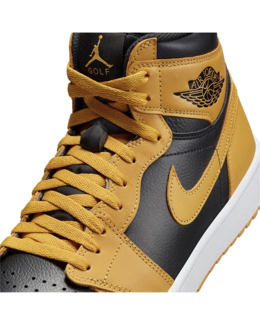 Nike Yellow Air Jordan I High G Golf Shoes for men