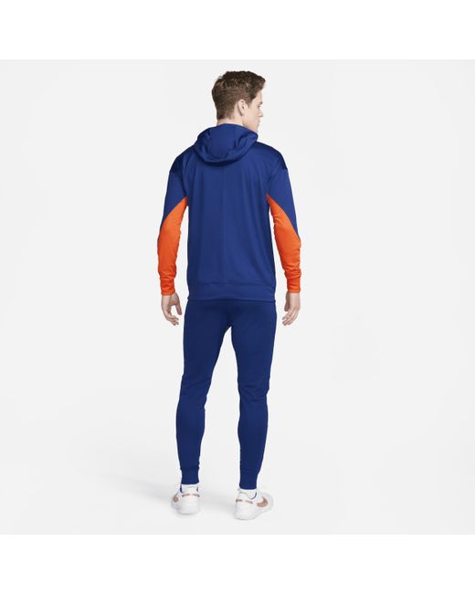 Nike Blue Netherlands Strike Dri-fit Football Hooded Knit Tracksuit Polyester for men