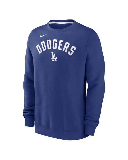 Nike Blue Los Angeles Dodgers Classic Mlb Pullover Crew for men