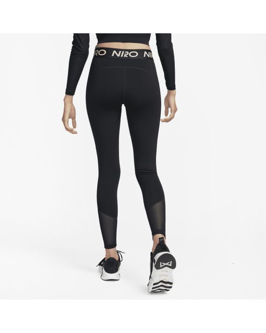 Nike Black Pro Mid-rise Full-length leggings 50% Recycled Polyester