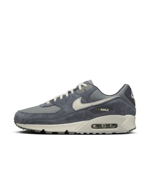 Nike Gray Air Max 90 Premium Shoes Leather for men