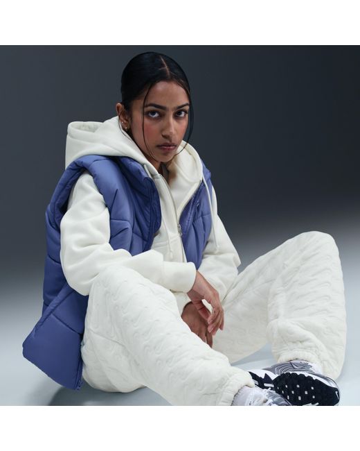 Nike Blue Sportswear Phoenix Fleece Oversized High-Waisted Jacquard Pants