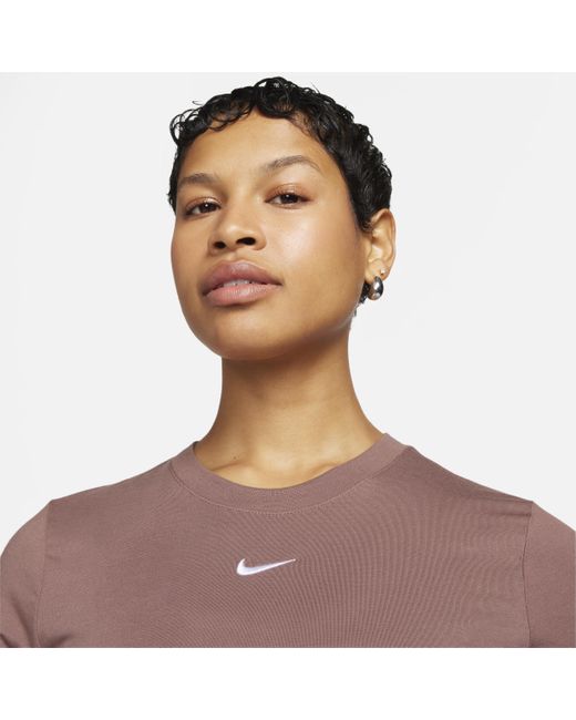 Nike Purple Sportswear Essential Slim Cropped T-shirt