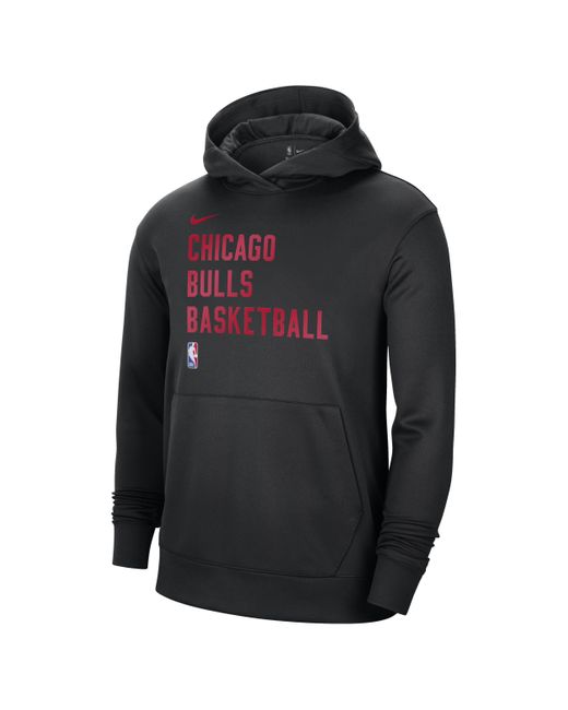 Nike Black Chicago Bulls Spotlight Dri-fit Nba Pullover Hoodie for men