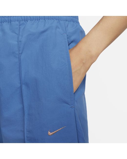 Nike Blue Sportswear Everything Wovens Mid-rise Open-hem Pants