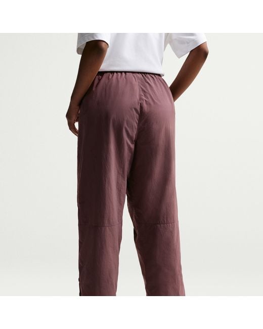 Nike Red Sportswear Oversized High-Waisted Woven Pants