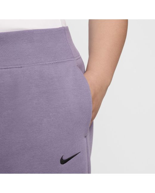 Nike Purple Sportswear Phoenix Fleece High-waisted Jogger Pants (plus Size)