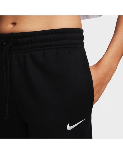 Nike Black Sportswear Phoenix Fleece Mid-rise Tracksuit Bottoms Polyester