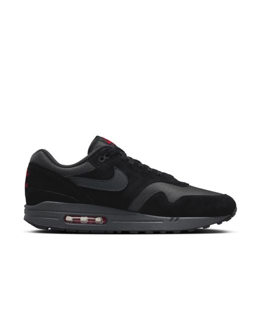 Nike Black Air Max 1 Shoes Leather for men