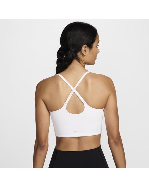 Nike White One Convertible Light-support Lightly Lined Longline Sports Bra