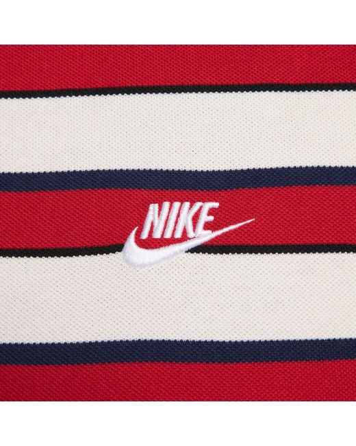 Nike Red Club Striped Polo for men
