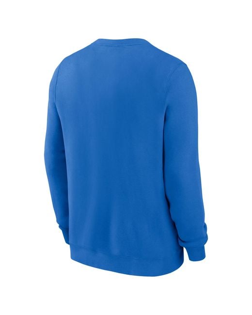 Nike Blue Ucla Arch College Pullover Crew for men