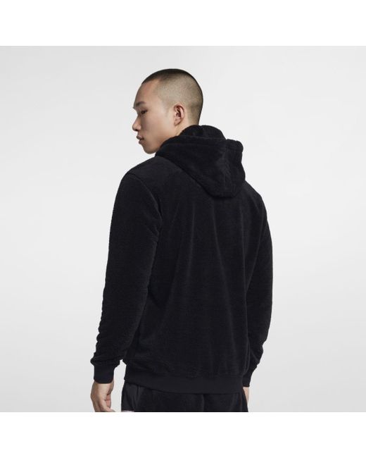 Nike Fleece Jordan Sportswear Wings Of Flight Sherpa Pullover Hoodie in  Black for Men | Lyst