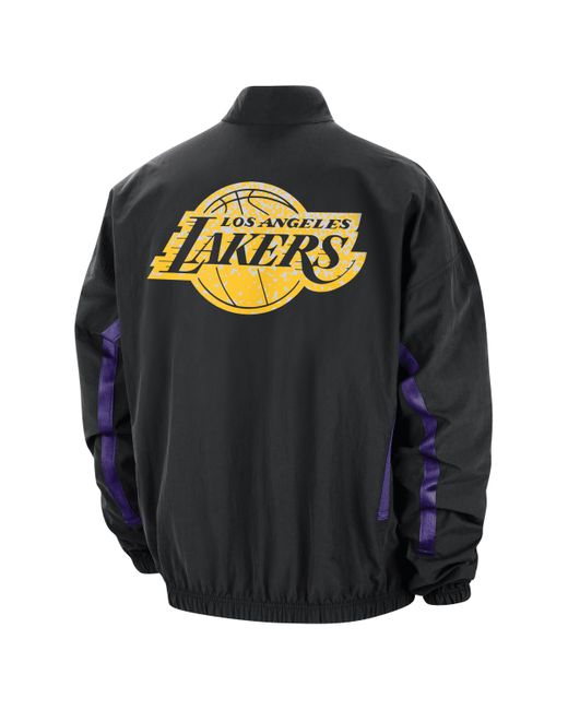 Nike Black Los Angeles Lakers Dna Courtside Nba Woven Graphic Jacket Polyester for men