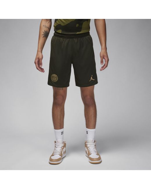 Nike Black Paris Saint-germain 2023/24 Stadium Fourth Jordan Dri-fit Football Replica Shorts 50% Recycled Polyester for men