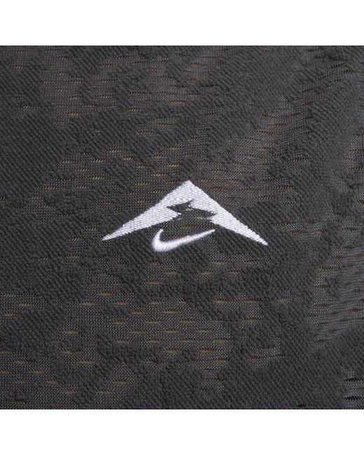 Maglia da running con zip a metà lunghezza dri-fit trail di Nike in Black da Uomo