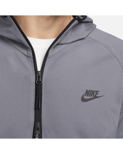 Nike Gray Tech Lightweight Knit Full-zip Hoodie for men
