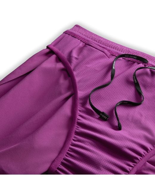 Nike Purple Aeroswift Dri-Fit Adv 4" Brief-Lined Running Shorts for men