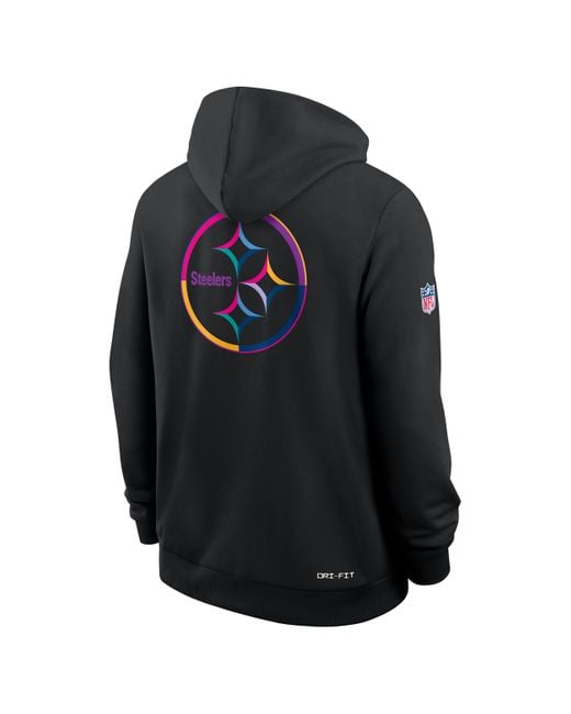 Nike Black Pittsburgh Steelers Crucial Catch Sideline Dri-Fit Nfl Pullover Hoodie for men