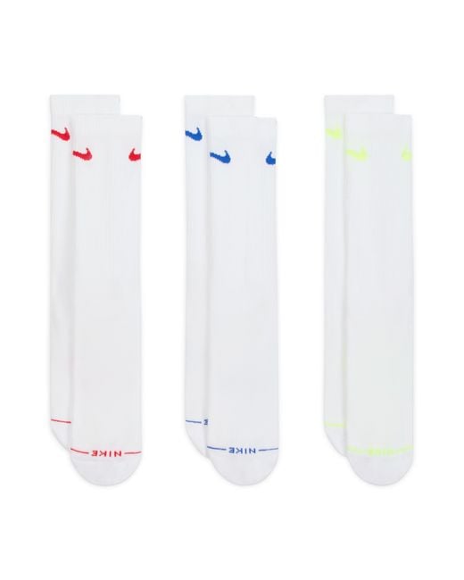 Nike White Everyday Elevated Crew Socks (3 Pairs)