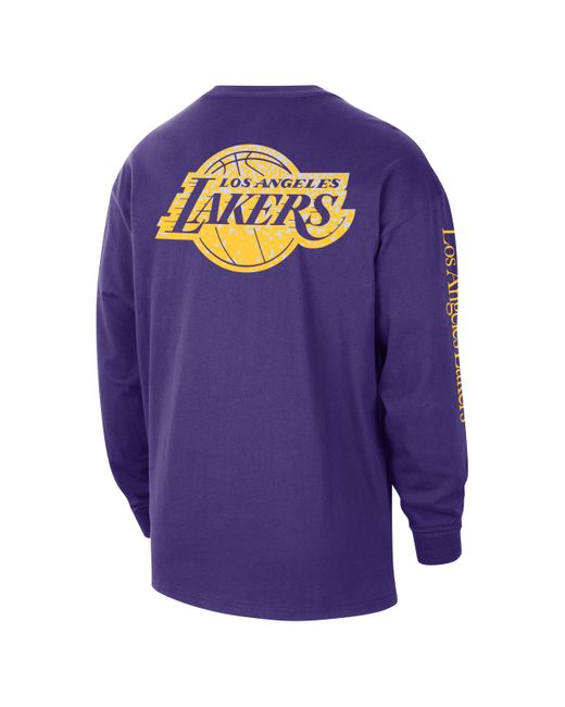 Nike Purple Los Angeles Lakers Courtside Nba Long-sleeve Max90 T-shirt for men