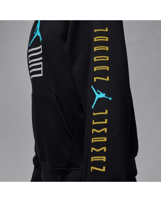 Nike Black Aj11 Gamma Fleece Pullover Hoodie for men