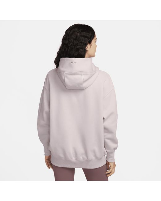Nike Pink Sportswear Phoenix Fleece Oversized Logo Hoodie Cotton