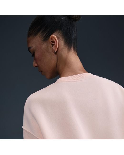 Nike Pink Sportswear Phoenix Fleece Oversized Crew-Neck Sweatshirt