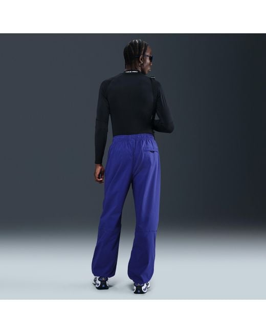 Nike Blue Tech Woven Oversized Trousers for men