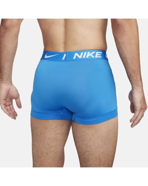 Nike Dri-fit Essential Micro Trunks (3-pack) in Blue for Men