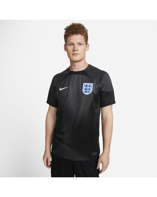 Nike England 2022/23 Stadium Goalkeeper Drifit Shortsleeve Football Shirt in Grey (Black) for