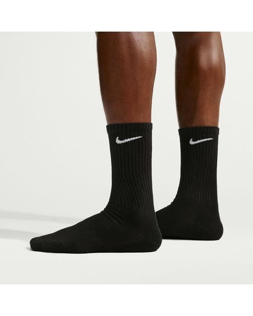 Nike Black Everyday Cushioned Training Crew Socks for men