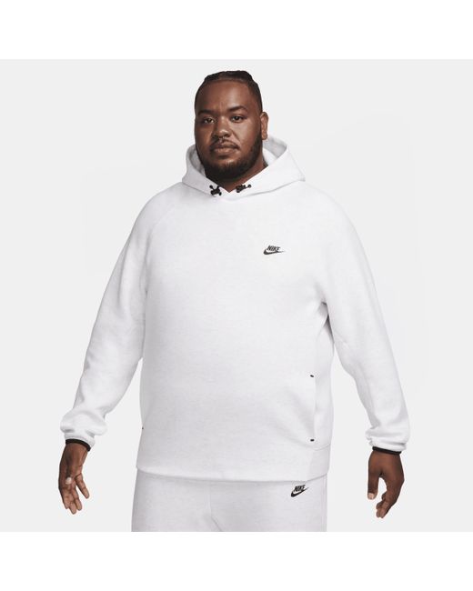 Nike White Sportswear Tech Fleece Pullover Hoodie for men