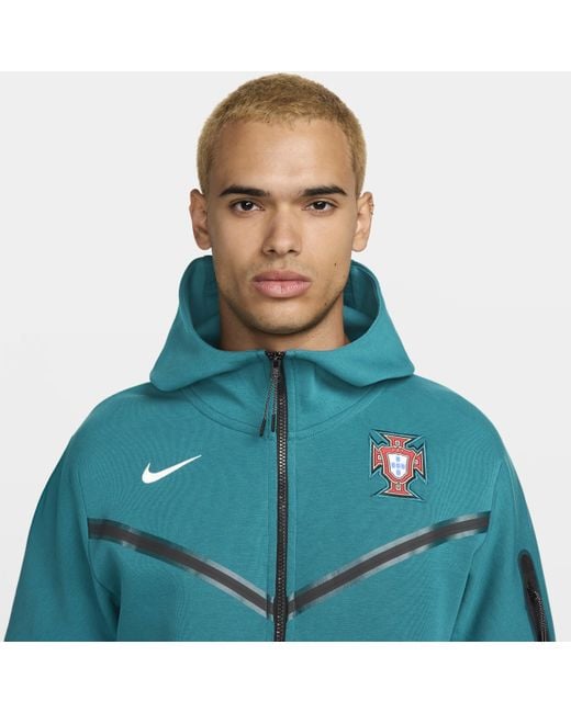 Nike Blue Portugal Tech Fleece Windrunner Football Full-zip Hoodie for men