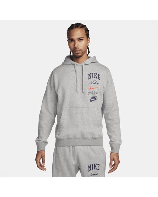 Nike Club Fleece Hoodie in het Gray voor heren