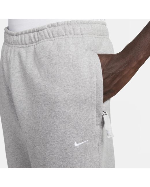 Nike Gray Solo Swoosh Fleece Pants for men