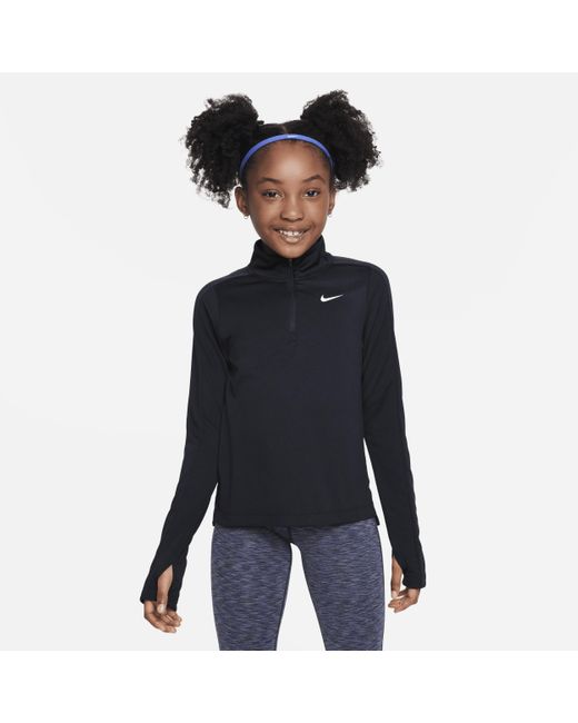 Nike Blue Dri-Fit Older Kids' (Girls') Long-Sleeve 1/2-Zip Top