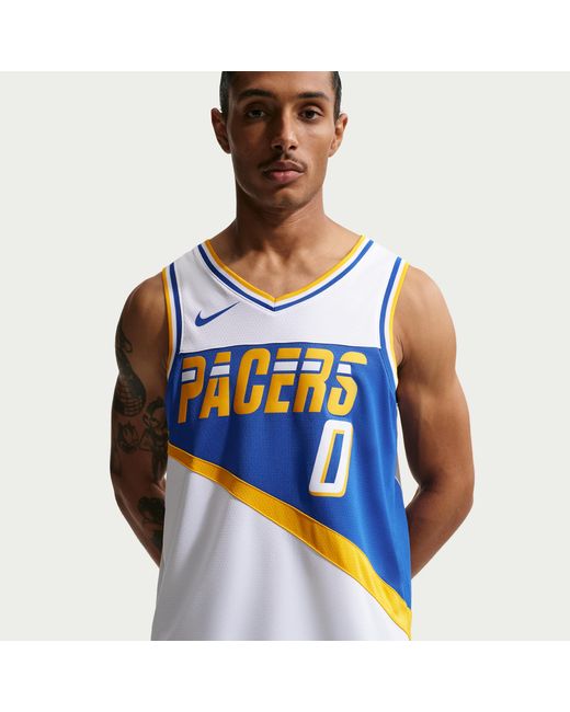 Nike Blue Tyrese Haliburton Indiana Pacers City Edition Nba Swingman Jersey for men